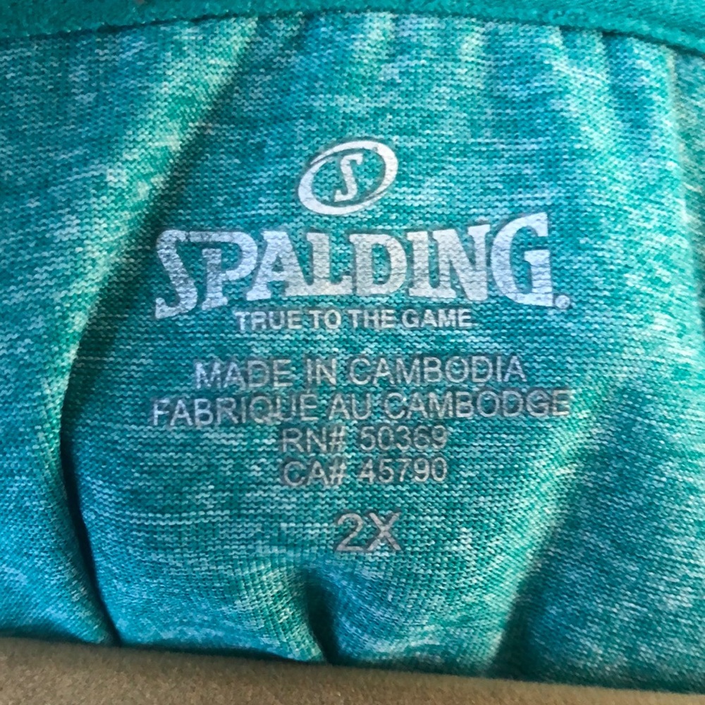 Spalding Speed Dri top. 2X. Similar to a seafoam green